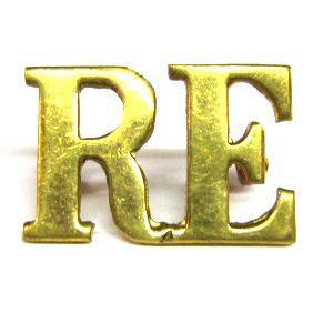 Brass Shoulder title of the Royal Engineers