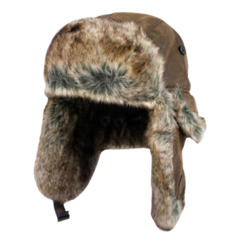 Aviator Pilot Hat Mil-com Dark Brown Faux Leather With Acrylic Fur Pilot Hat - main image