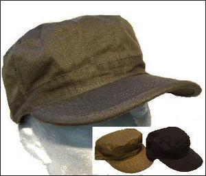 Quality Cotton Military Style Drill Combat cap in Black and Olive