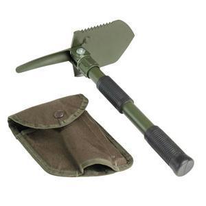 Spade Mini Folding Pick and Shovel In its own Pouch - Olive and Black Miltec