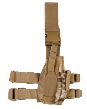 Multicam MTP / VCam Tactical Drop Leg Holster and Mag Pouch, New - left 
