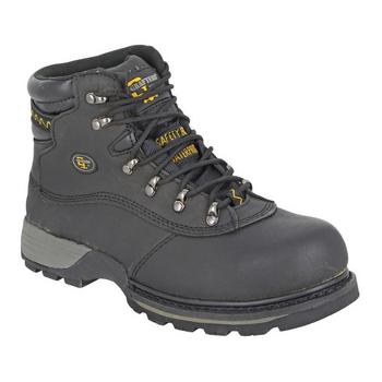 Water Resistant Safety Boots Lightweight Black Waxy Leather Waterproof Lined Hiker Style Boot (M139A) - main image