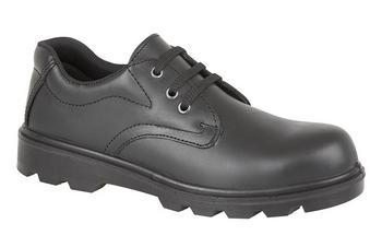 Black Safety Uniform Shoe Plain Steel Toe Shoe With Steel Midsole (M361A) - main image