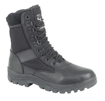 Black Fabric and leather Patrol Boot - main image