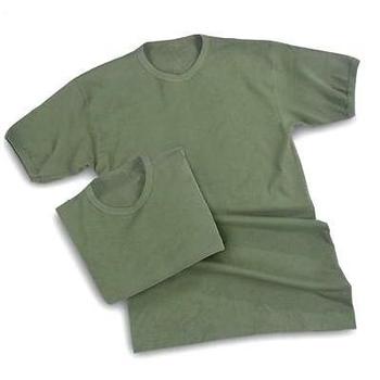 Cotton T Shirt Military Army Issue Heavy Weight Olive Green Cotton T Shirt, New