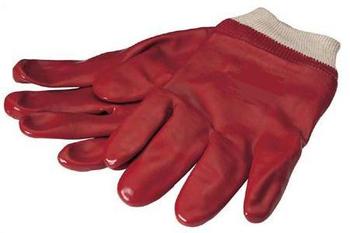 Quality Red Pvc Coated Work Glove With Knitted Wrist