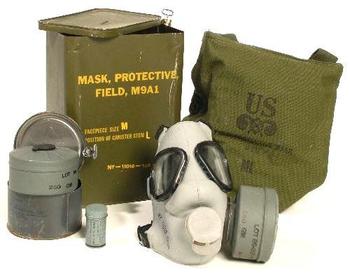 Gas Mask In Tin U.S. Army Korean War Collectors Vintage Army Gas Mask, Bag and Filter in Sealed Tin