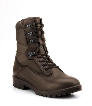 Brown YDS fabric and leather boot - main image