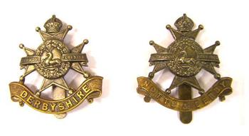 Derbyshire And Notts And Derby Regiment Cap Badges - main image