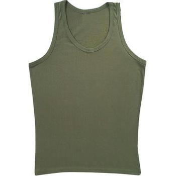 New Olive Green 100% Cotton Army Style Vest / Singlet
