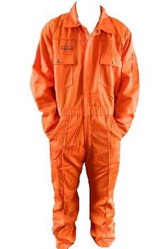 Orange - Kansas zip fronted coverall / boiler suit