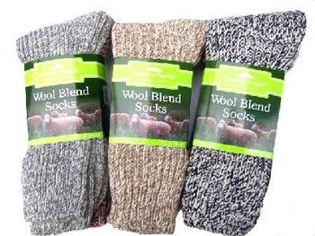 Pack of 3 Wool Blend Comfortable Hiking / Walking Socks