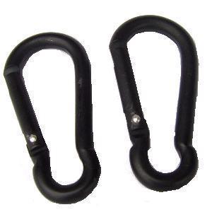 Carabiner Pack of 2 x 6mm Black keyring Carabina