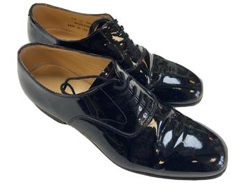 Black Military Issue Patent Leather Shoes - main image