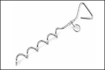 Metal Tie Out Pig Tail Stake Cork Crew Peg Tether - main image