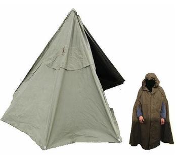 Teepee Tent, Military Canvas Polish Army Lavvu Tipi Tent / Poncho Cape