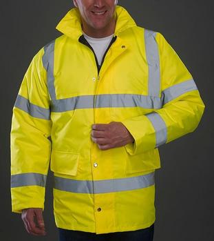 High Visibility  Waterproof Jacket with Reflective Strips