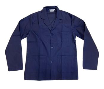 Long / Tall Cotton Drill Slop Jacket New Button Front Navy Blue 100% Cotton Railway Engineers Slop Jacket - main image