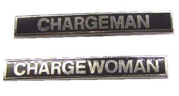 Genuine Black Enamel Railway Chargeman and Chargewoman Badge