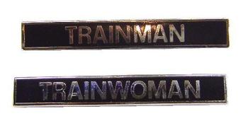 Genuine Trainman and Trainwoman Black enamel badge