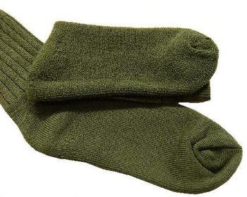 Short Ribbed Socks, Pack Of 2 French Military Issue Olive Green Or Black, New - main image