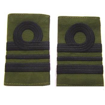 Lt Commander olive green rank slides - Pair