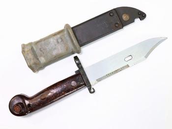 Romanian AK Bayonet, AK-47 Bayonet With Isolator And Scabbard Sheath - main image