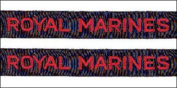 Genuine WWII Royal Marine Straight Shoulder Titles