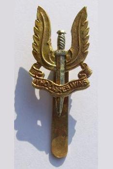 Special Air Service Cap badge in Brass and White metal