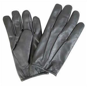 Black Leather Gloves with Kevlar Lining