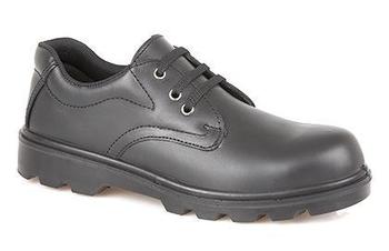 Black Safety Uniform Shoe Plain Steel Toe shoe with Steel Midsole (M361A)