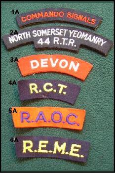 Various British Cloth Shoulder Titles