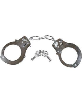 Handcuffs Chrome / Silver Finish Standard Handcuffs With 2 Keys (4801) - main image