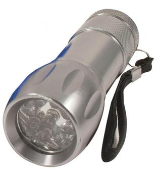 LED Pocket Torch 9 LED Aluminium Torch - With Batteries - main image