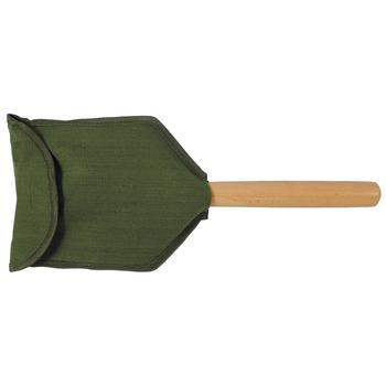 Folding Shovel Military Style Wooden Handled Deluxe Spade With Canvas Case - 27030 - main image