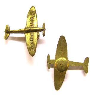 WWII Spitfire Fund Lapel Button Badge Genuine Brass Spitfire Stud Badge - main image