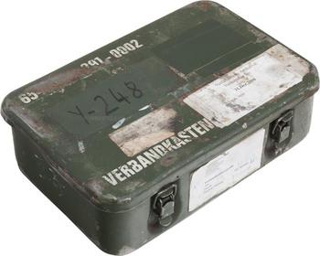 Steel Medical Box German First Aid Metal Medical Tin ~ Empty - main image