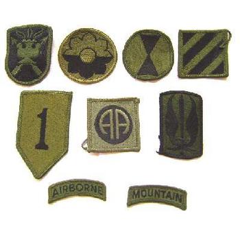 US army subdued sew on div signs