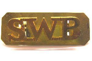 Brass Shoulder Tittle of SWB - South Wales Borderers