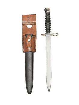 Swiss M57 Rifle Bayonet Genuine Swiss Bayonet With Leather Frog Scabbard - main image