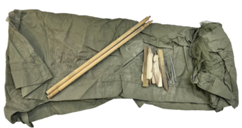 Pup Tent British Army Olive Drab Canvas Post War 1980's Pattern Army Pup Tent Like New - main image