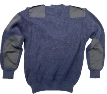 Navy Wool V-Neck Pullover - main image