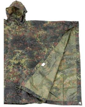 New Flecktarn Poncho Ripstop Wet Weather German Military Style Camo Poncho - main image