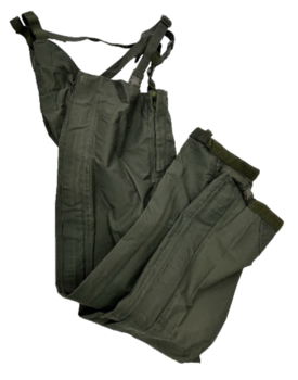 Goretex Olive Green Bib And Brace Over Trousers With Clip Bottoms  - main image