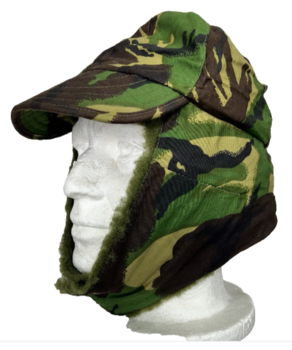 Cold Weather Hat Woodland DPM Camo British Military Issue Fluffy Warm Lined - main image