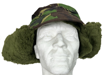 Cold Weather Hat Woodland DPM Camo British Military Issue Fluffy Warm Lined - main image