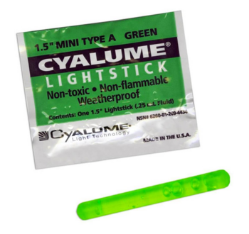 Helmet Mini Snaplight / Chemlight Lightstick Pack Of 4 In Blue Or Green - main image