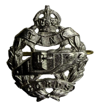 WW1 Tank Corps and WWII RTR Royal Tank Regiment Cap Badges - main image