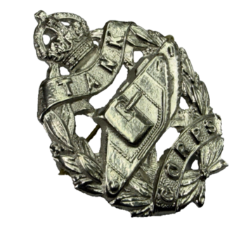 WW1 Tank Corps and WWII RTR Royal Tank Regiment Cap Badges - main image