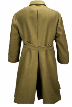 Vintage Military Issue Romanian Great Coat Khaki Green Wool Mix Long Great Coat - main image